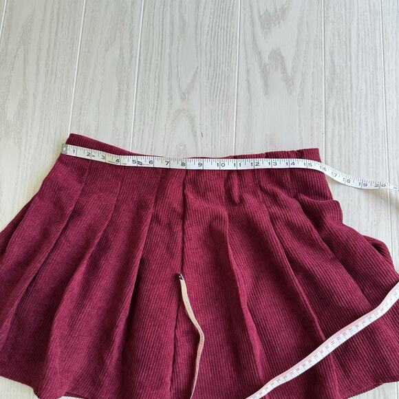 Shein Petite Large Maroon Velvet Ribbed Pull-On Skirt Soft Fit - Picture 3 of 8